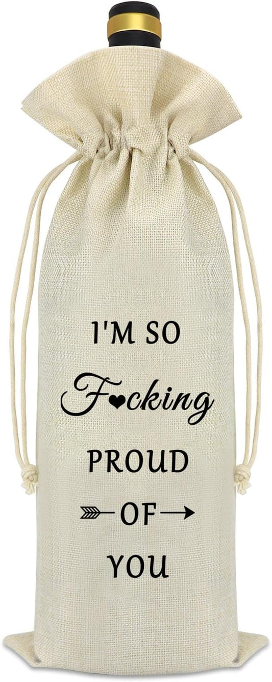 Graduation Inspirational Gifts for Her Him Wine Bag 2024 Graduation Gifts for Friend Daughter Son Masters Degree College Middle High School Graduation Gifts for Women Men Decorative Wine Bottle Bag