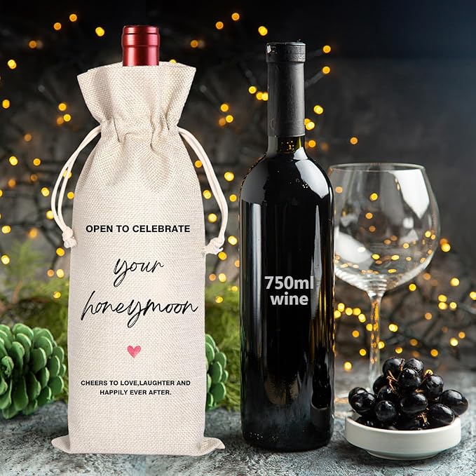 Marriage Wine Bag | Wedding Gifts Wine Bag | Your Honeymoon Wine Bag | Wedding Party Gifts | Bridal Shower Gift | Your Honeymoon Mr and Mrs Wedding Gifts for Couple 11WB60