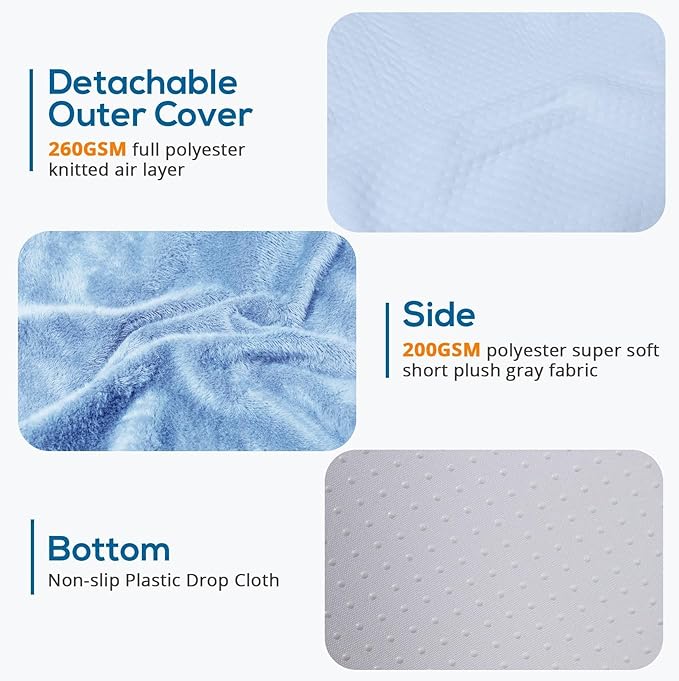 Sasttie Wedge Pillow for Sleep Apnea, 12 Inch Memory Foam Bed Wedge Pillow for Acid Reflux Relief, 30 Degree Triangle Incline Pillow Wedge for Sleeping with Removable Cover, Sky Blue