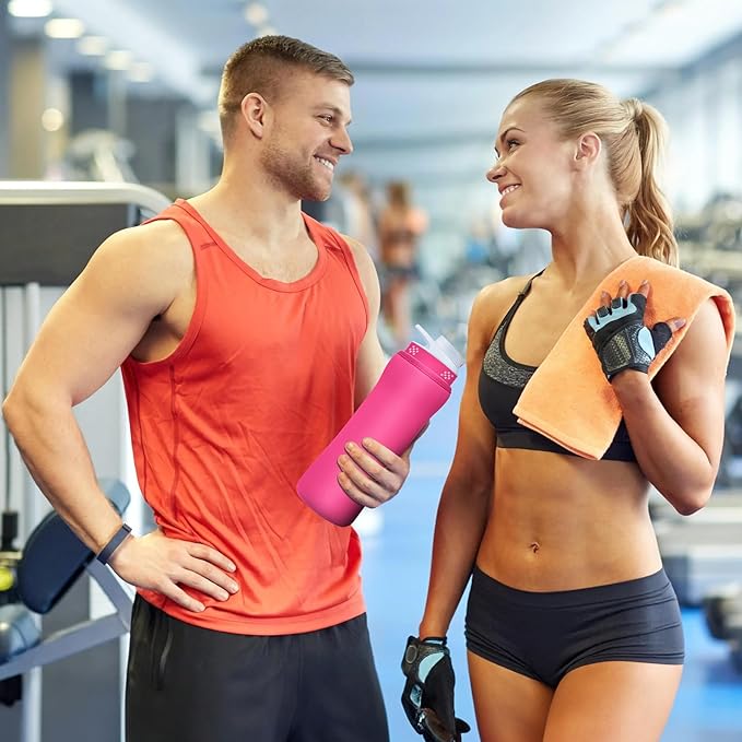 Sleeve Compatible with Cir-kul Water Bottle - 2 Pcs Water Bottle Sleeve Compatible with Cir-kul 22oz & Stainless Steel Bottle - Neoprene Insulated Water Bottle Cover for Retaining Temperature, (Pink)