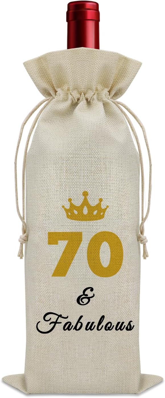 Sazuwu 70 Years Old Birthday Gifts for Women Men Wine Bag Happy 70th Birthday Gifts for Mom Dad Wine Accessories Gifts for Wine Lovers Gifts for Someone Turning Sixty 1954 Birthday Gifts