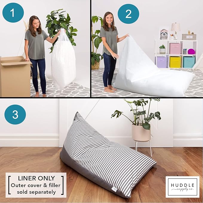 Huddle Supply Co Bean Bag Liner for Large Designer Stuffie Seat Bean Bag Cover