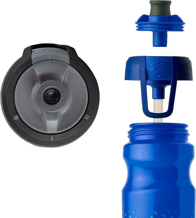 BlenderBottle Hydration Halex Squeeze Water Bottle with Straw, 22-Ounce, Red