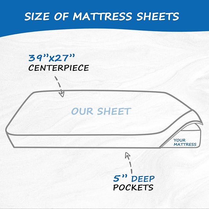 Mini Crib Sheets Girl Fitted Pack and Play Sheets for Baby Girls Boys 2 Pack (27"x 39"x 5"), Portable Playard/Playpen Sheets, Ultra Soft Microfiber Pack and Play Sheets, Blue and Pink