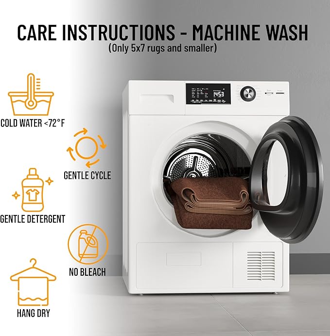 Machine Washable Modern Solid Design Non-Slip Rubberback 2x6 Traditional Runner Rug for Hallway, Kitchen, Bedroom, Living Room, 2'2" x 6', Brown