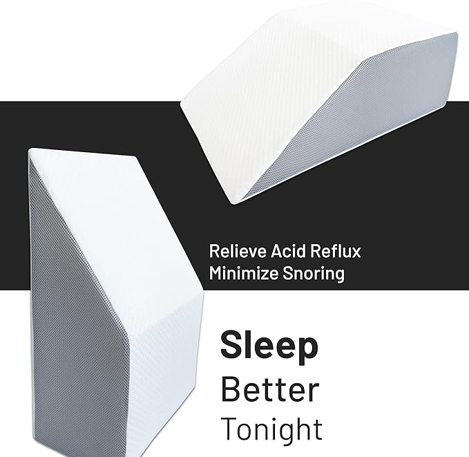 Greaton, 21-Inch Leg Wedge Pillow with High-Density Foam, Stylish Chic Jacquard Cover, Multi-Purpose, White