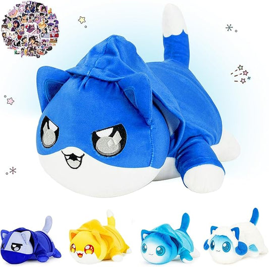 KaiMaoMaoRongWanJu® 61-PCS 丨 9.8-in EIN Cat Plush + 60-Sticker - Cat Plush Collection - 100% Polyester Plushie Pillow Embroidered - Cat Stuffed Animal Collectible (EIN Cat Plush)