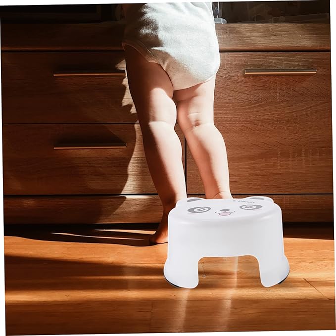 ibasenice Cartoon Plastic Stool Toilet Step Stool for Kids Cartoon Toilet Stool Kitchen Helper Stool for Toddlers Toddler Chairs Baby Sink Chair for Baby Household Auxiliary Stool White