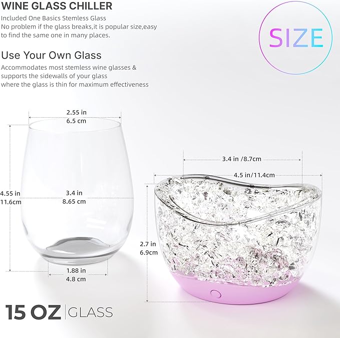Wine Glass Chiller Wine Chiller Keep the Chill in Your Glass-Wine Cooler (ROSE)