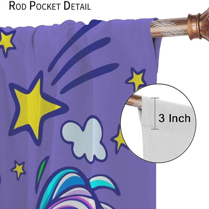 Unicorn Curtain for Kids Bedroom,Pink Cartoon Rainbow Darkening Curtains Decor Sliding Curtains Decorative Curtains for Girls Boys Baby Room,Living Room Decoration 42x45inch