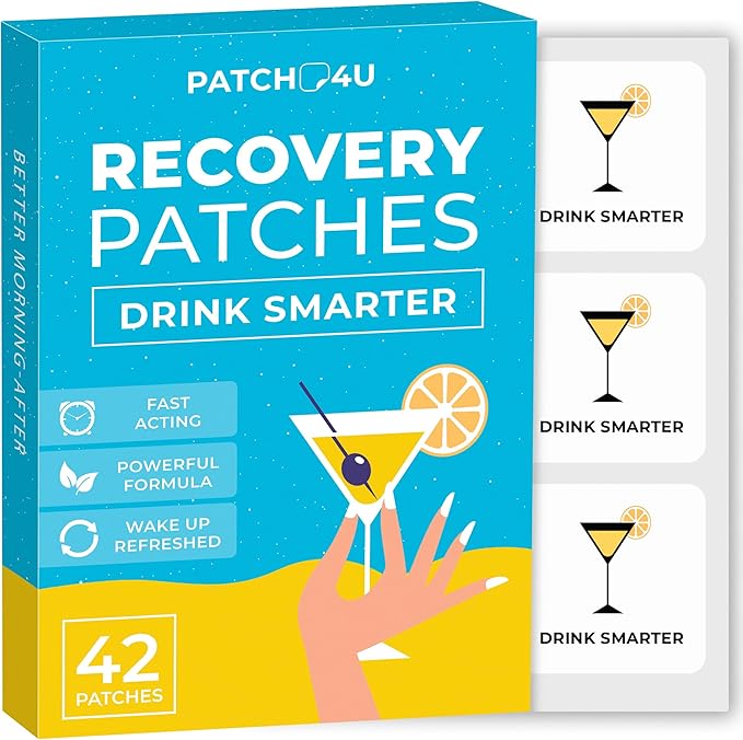 Recovery Patches 42 Pack - Wake Up Refreshed & Energized with Our 100% Natural Ingredients Recovery Patch - Skin-Friendly & Waterproof - Apply Before Drinking - Enhanced Morning Formula