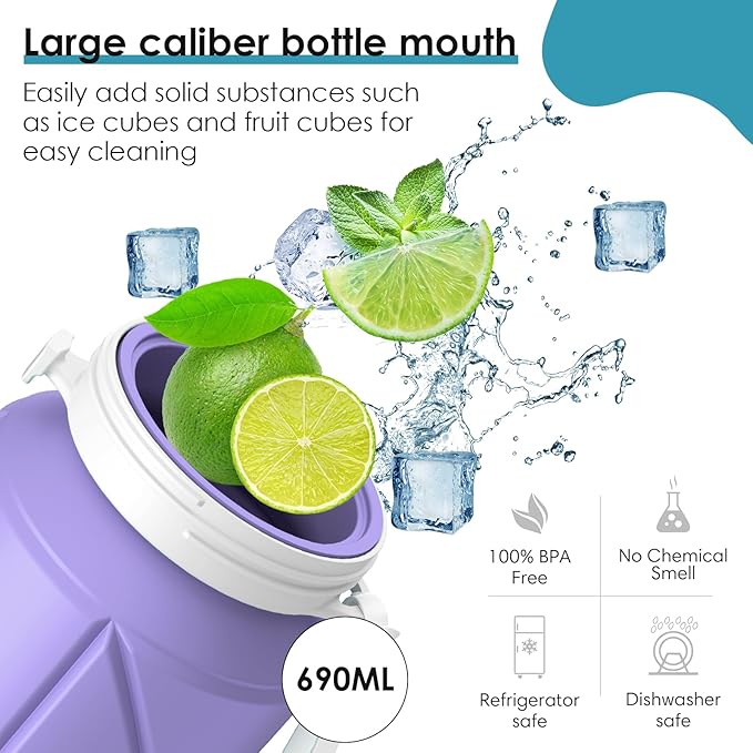 Collapsible Water Bottle Foldable Silicone Travel Water Bottle Leakproof Flexible BPA Free Portable,Folding Water Bottle Lightweight for Camping, Hiking,Sports Water Bottles Travel 23oz