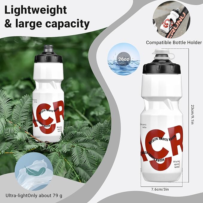 Bike Water Bottle 21oz Bicycle Water Bottle for 5hrs Insulation Sports Squeeze Water Bottle with Leakproof DesignFits Most Bike Cages (Red 26)