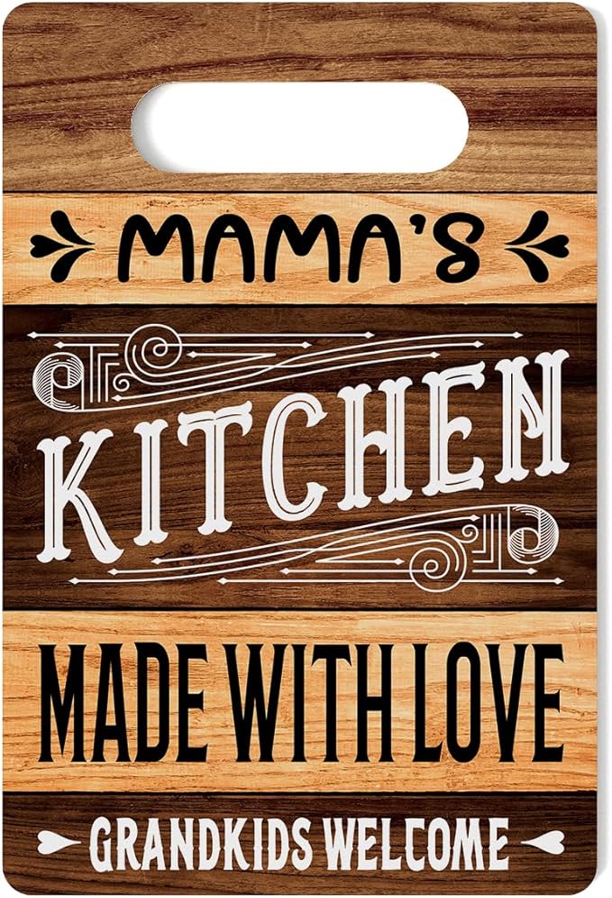 Farmhouse Kitchen Decor, Mother Gifts, Kitchen Signs Wall Decor, Kitchen Door Wall Hanging Decor, Mother's Day Birthday Thank You Gifts, Mama's Kitchen Sign 8 x 12 Inch
