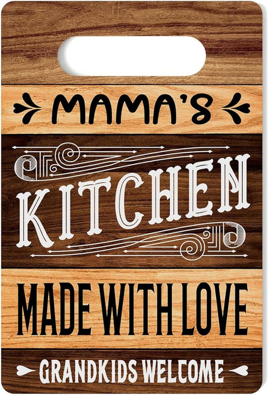 Farmhouse Kitchen Decor, Mother Gifts, Kitchen Signs Wall Decor, Kitchen Door Wall Hanging Decor, Mother's Day Birthday Thank You Gifts, Mama's Kitchen Sign 8 x 12 Inch