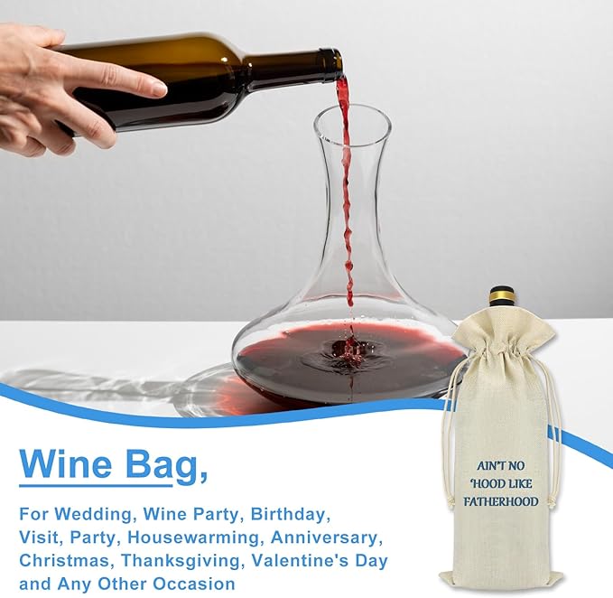 Dad Appreciation Gifts from Daughter Son Wine Bag Gift Father Dad Birthday Gifts Thank You Gift for Dad Thanksgiving Christmas Fathers Day Gift for Dad Grandpa Husband Step Dad Wine Bottle Bag