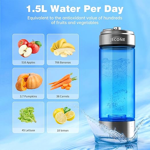 Hydrogen Water Bottle Generator, Portable Hydrohealth Hydrogen Water Bottle, Rechargeable Hydrogen Water Bottle Suitable Home, Office Travel and Daily Drinking
