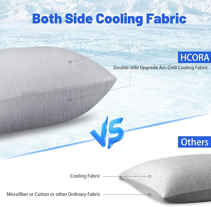 Cooling Pillow Cases for Hot Sleepers - Double Side Arc-Chill Q-Max>0.5 Cooling Fiber Cool Pillow Cases 2 Pack - Breathable Soft Cold Pillow Cases with Hidden Zipper (Dark Grey, 20" x 30")