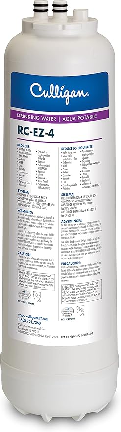 Culligan RC Change Premium Water Filtration Replacement Cartridge, 500 Gallons, EZ-4 (Best), White