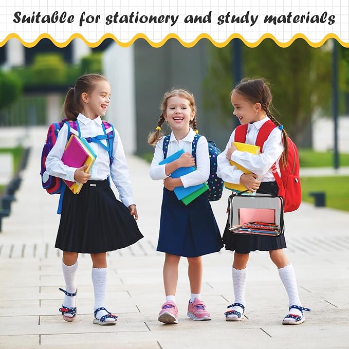 Sanwuta 3 Packs Toy Storage Bags with Zipper, Clear PVC Organizing Bags, Waterproof Toy Bags for Board Games, Building Blocks, Toys and Kids Books (Black,12.6 x 9 x 2.36 Inch)