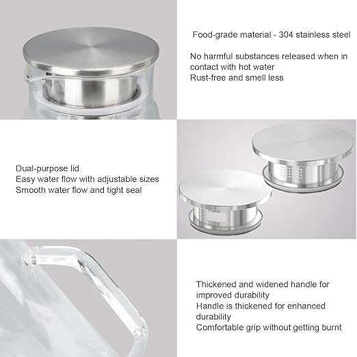 Hydrogen Water Bottle, 1000ml Hydrogen Water Bottle Generator with Quick Electrolysis, Tea Infuser, Touch Switch, High Borosilicate Glass, Handle, for Home