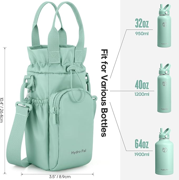 Insulated Water Bottles 32 oz with 2 Leak Proof Lids & Water Bottle Holder, Wide Mouth Sport Water Bottle with Straw, Reusable Stainless Steel Water Flask, Double Walled Vacuum Thermos