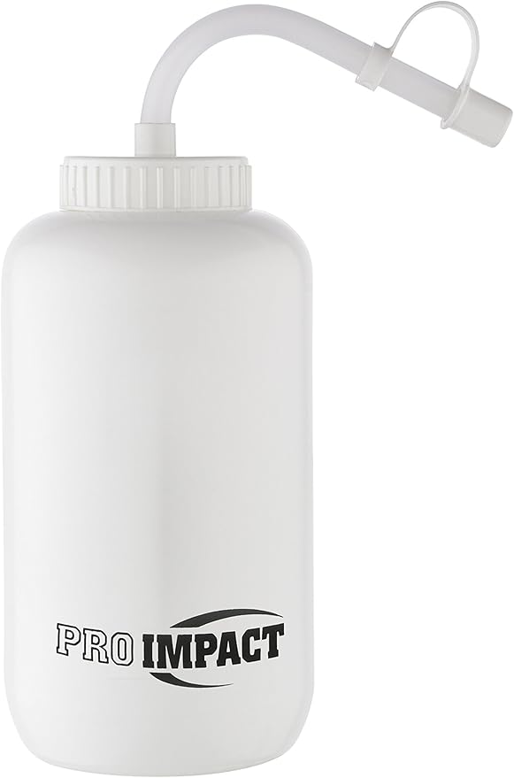 Pro Impact Squeezable Water Bottle Bendable Long Straw - LDPE BPA Free Plastic - Hydration for Baseball Hockey Gym MMA Yoga Boxing Cycling Softball Football Lacrosse (35.5 Oz.)