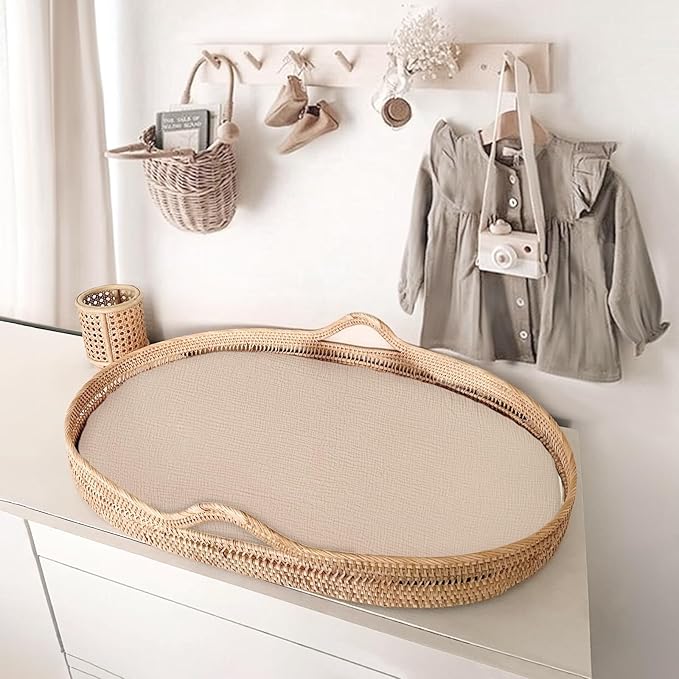 Muslin Bassinet Sheets Baby: Cotton Bassinet Sheets Fitted for Boys and Girls - Bassinet Sheets for Oval Rectangle or Hourglass Mattress(Nudepink Daisy)