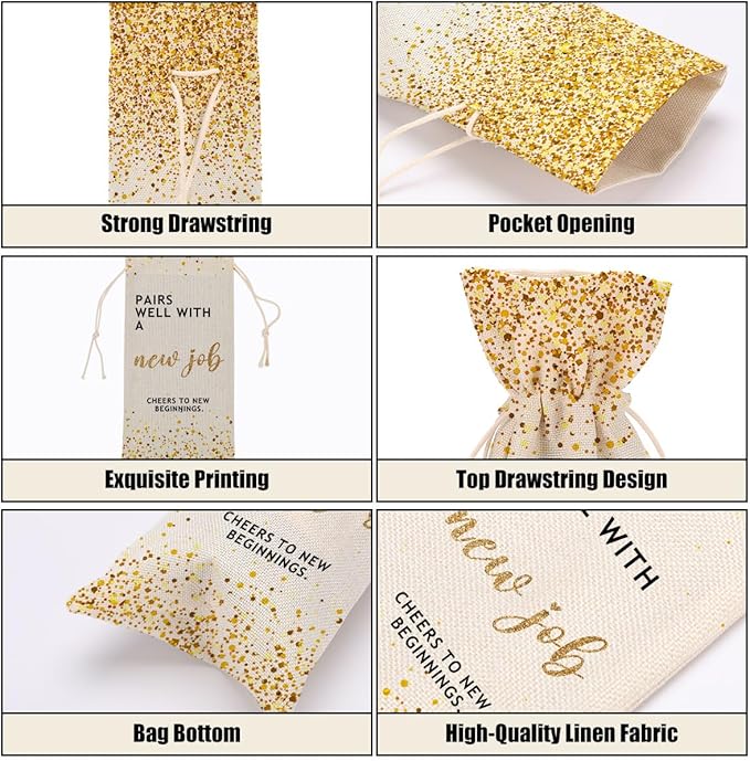 New Job Gifts Congratulations Gifts for Women Wine Bag Leaving Job Gifts Farewell Gifts for Coworkers Men Mom Teacher Doctor Friend Him Her Bestie Wine Bags