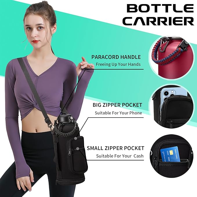 87 oz Insulated Water Bottle with Straw - Stainless Steel Sports Water Bottle, Double Wall Thermo Mug, Leak-Proof, 48h Cold-24h Hot, BPA Free, Rose Purple Gradient, Outdoor Activities