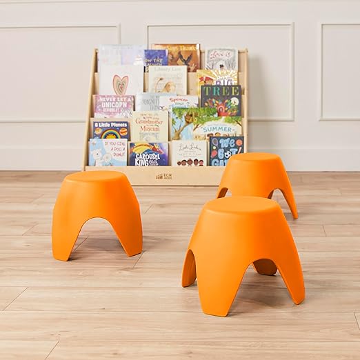 ECR4Kids Ayana Stool Set, Flexible Seating, Orange, 4-Pack