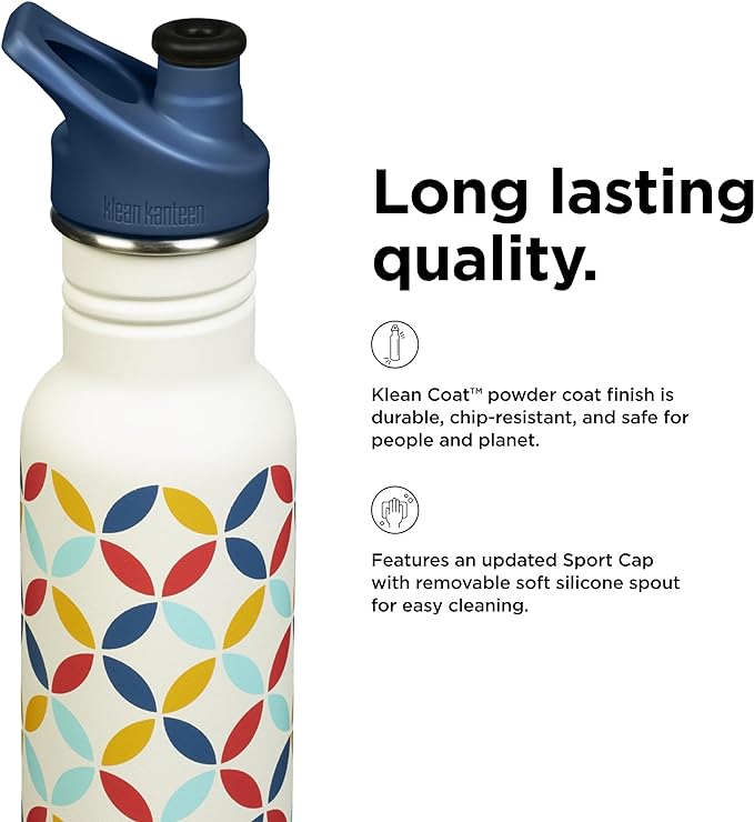 KLEAN KANTEEN Retro Dot Sport Cap with Classic Water Bottle 18oz, 1 EA