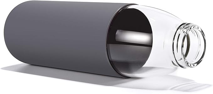 veegoal Glass Water Bottles 25 Oz Borosilicate with Bamboo Lid, BPA-FREE, Non-Slip Silicone Sleeve, and Stainless Steel Leak Proof Lid - Reusable Glass Bottle for Men and Women