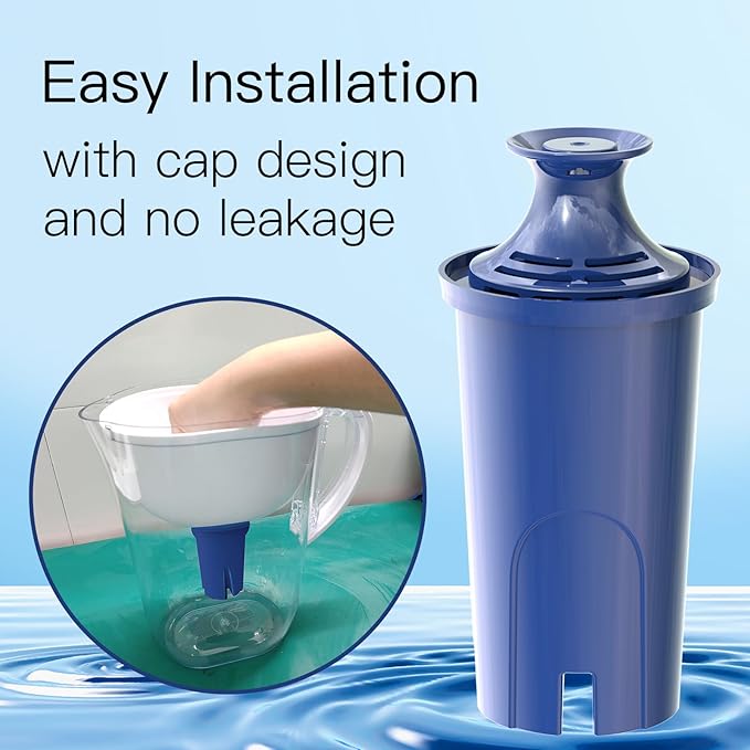 Alkaline Water Filter, Replacement for Brita® Filter, Pitchers and Dispensers, Classic 35557, OB03, Mavea® 107007, Replacement for Brita® Pitchers Grand, Lake, Capri, Wave and More (3 Pack)