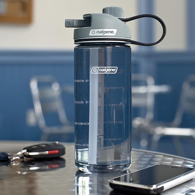 Nalgene Sustain Tritan BPA-Free MultiDrink Water Bottle Made with Material Derived from 50% Plastic Waste, 20 OZ, Clear