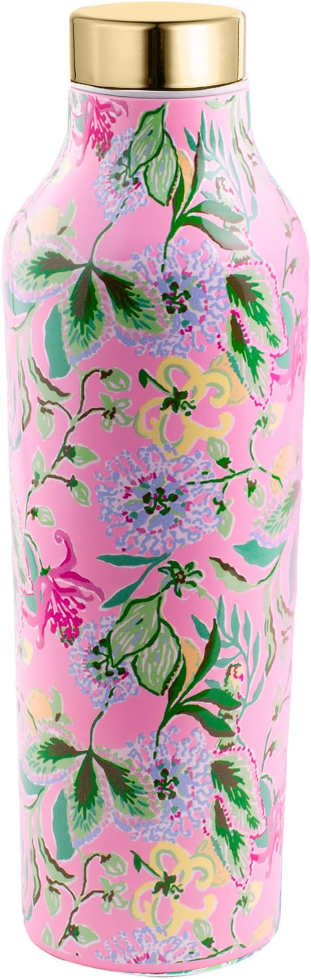 Lilly Pulitzer Stainless Steel Water Bottle, 18 Oz Metal Water Bottle, Pink Double Wall Insulated Tumbler with Lid, Via Amore Spritzer