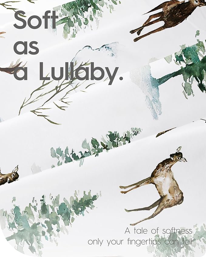 Pack N Play Sheets Fitted, TotBasic Ultra Soft Animal Mini Crib Sheets, Premium Jersey Knit Pack and Play Sheets Neutral, Stretchy Play Yard Sheets for Pack and Play Mattress, 2 Pack (Bear and Dear)