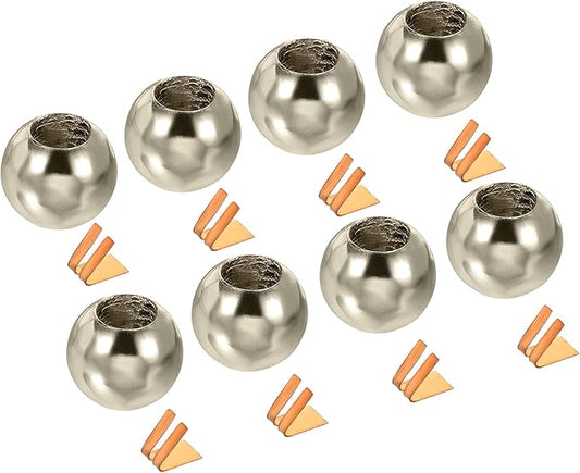 MECCANIXITY Pull Cord Tassels Window Blind Extender Chain Drop Knobs Ball Pull Ends Silver Tone, for Curtain Blinds Shades Light Ceiling Fan Switch, Pack of 8