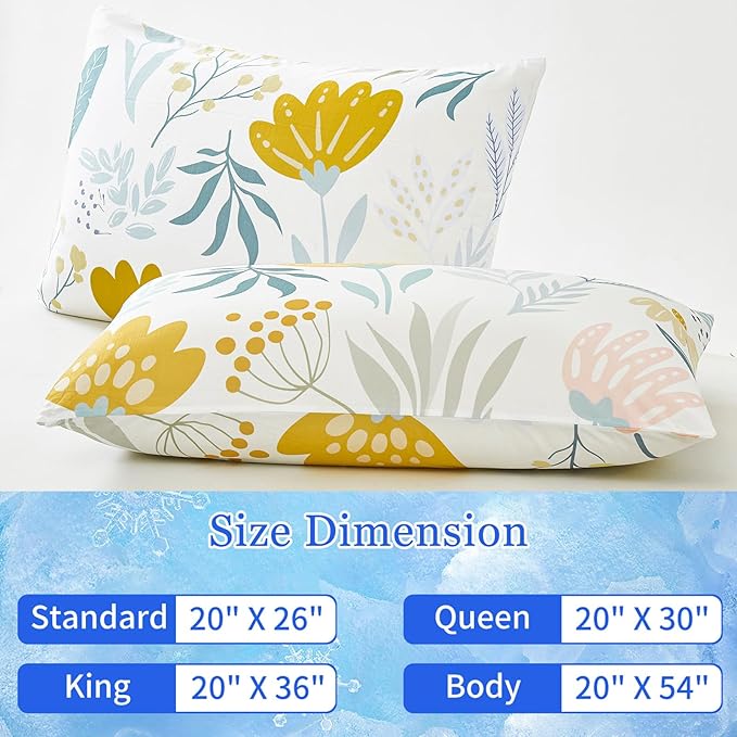 Cooling Pillow Cases for Hot Sleepers - Double Side Arc-Chill Q-Max>0.5 Cooling Fiber Cool Pillow Cases 2 Pack - Breathable Soft Cold Pillow Cases with Hidden Zipper (20" x 26")