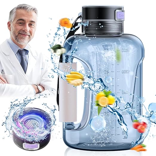 Simtect Large Hydrogen Water Bottle Generator 50 Oz./1.5L High-Capacity | Portable Health Boosting Water Ionizer Generator Machine with SPE/PEM Technology Hydrohealth Hydrogen Water Bottle Generator