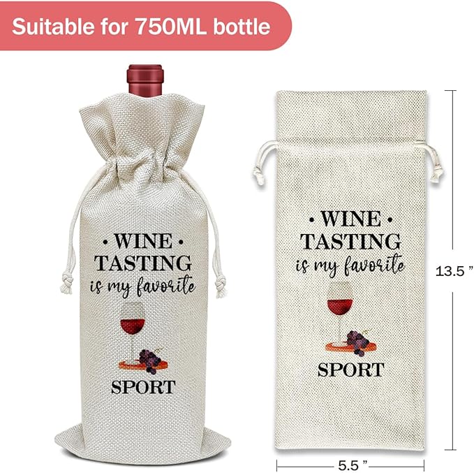 Funny Wine Bag, Funny Gifts Birthday Gifts for Women Men Friends Coworkers Sister Boss, Party Favor Wine Champagne Gift Bag With Drawstring -19