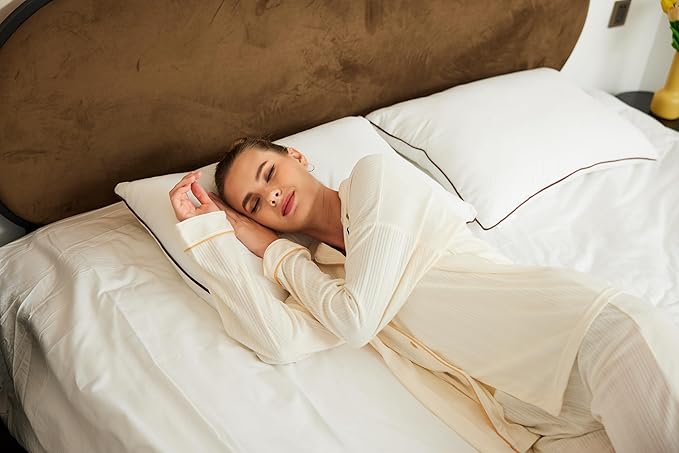 Luxury Hypoallergenic Sleeping Bed Pillows - Soft and Supportive - Premium Down Alternative Fill - Ideal for Side, Back, and Stomach Sleepers Queen Size Set of 2