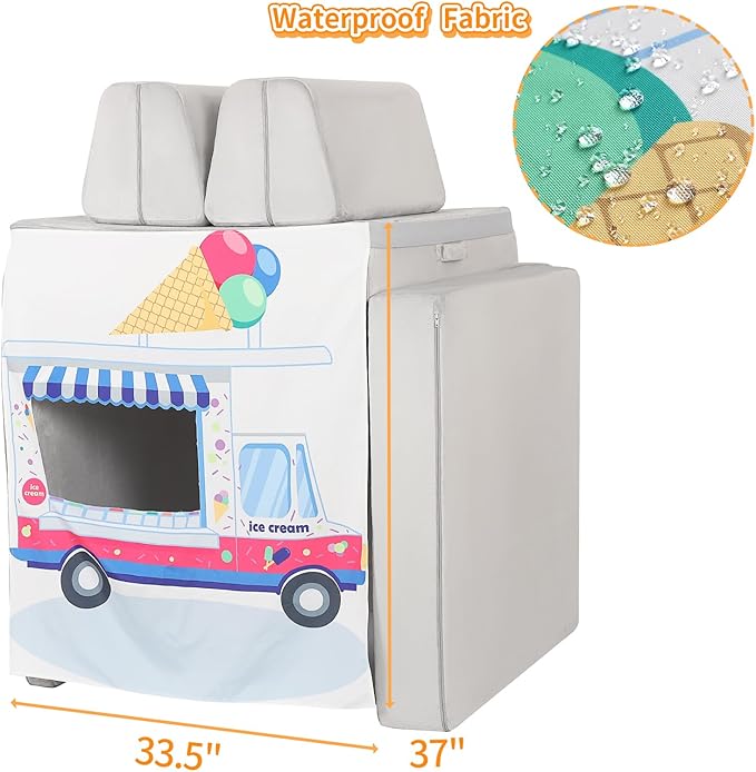 Play Panels for Kids Foam Play Couch, Ice Cream Store