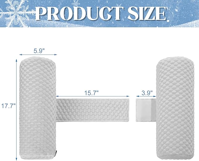 HOMBYS Cooling Memory Foam Sleep Position Training Pillow for Hot Sleeper, Body Supportive Trainer Pillow for Back Sleeper Side Sleeper, Adjustable Body Pillow - Grey