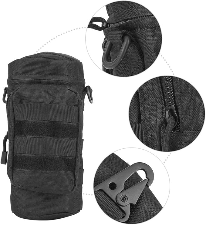 OUKENS Water Bottle Pouch, Outdoor Portable Molle Water Bottle Holder Kettle Backpack Bag Water Bottle Carrier,Travel Water Bottle Bag Water Bottle Sleeve for Camping Hiking Backpack