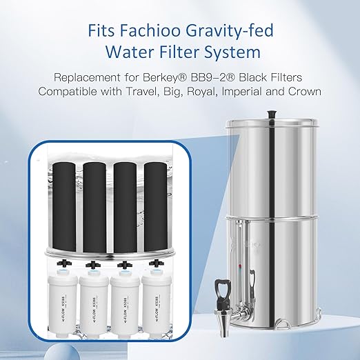 Fluoride Filters, Replacement for Berkey® PF-2® Fluoride Filters, Berkey® Gravity Filtration System and King Tank Series (Pack of 4)
