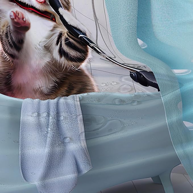 AILONEN Cartoon Shower Cat Shower Curtain for Kids Boys,Funny Singing Cat Waterproof Fabric Shower Curtain for Bathroom,Lovely Hilarious Pet Shower Curtain Set with Hooks,72" W*72" H