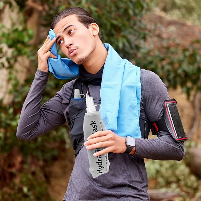 500 ml/17 oz Soft Flask, Flexible TPU Soft Water Flask for Running Vest, BPA-Free Hydration Flask for Running, Hiking, Cycling, Climbing-White