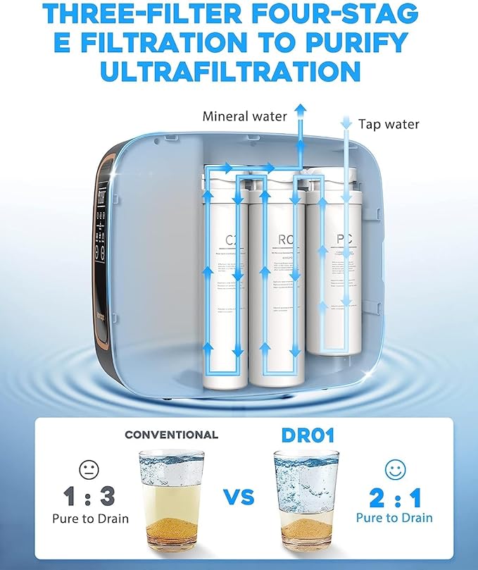 C2 Replacement Filter Compatible with DR1-600 and DR1-800 Reverse Osmosis System, 12 Months Lifetime, DR1-600/DR1-800 C2 Filter