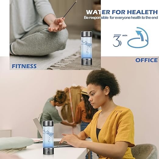 Hydrogen Water Bottle Generator, 3 Min to Quickly Increase The Hydrogen Ratio, with SPE/PEM Technology Fast Electrolysis, Portable with Travel, Sports, Office, Home Gifts and Other Occasions